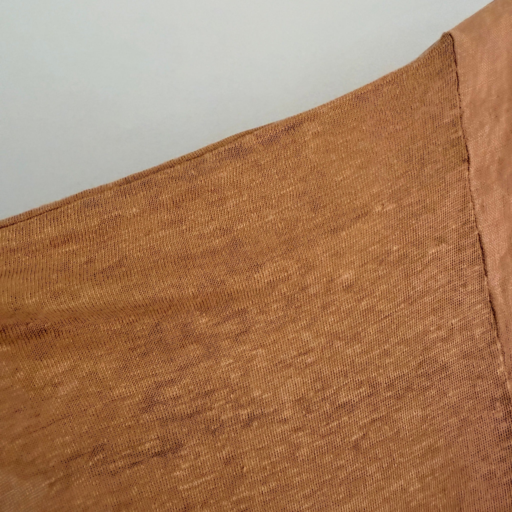 The Shanty Corporation Linen Top Tan V-Neck Relaxed Fit Size S Summer Casual - Image 11