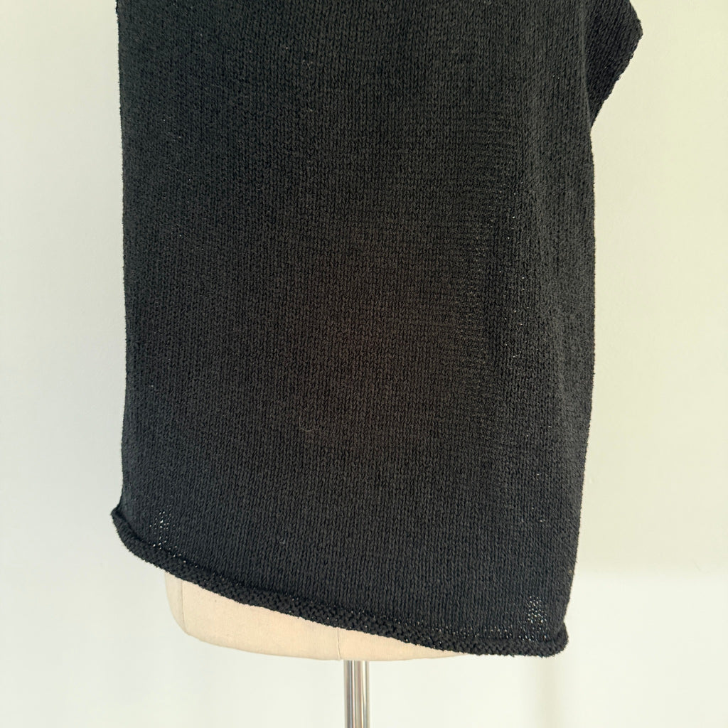 Sass Black Polyester Ribbed Knit Tank Top Sz 8 Boat Neck Casual BNWT - Image 13