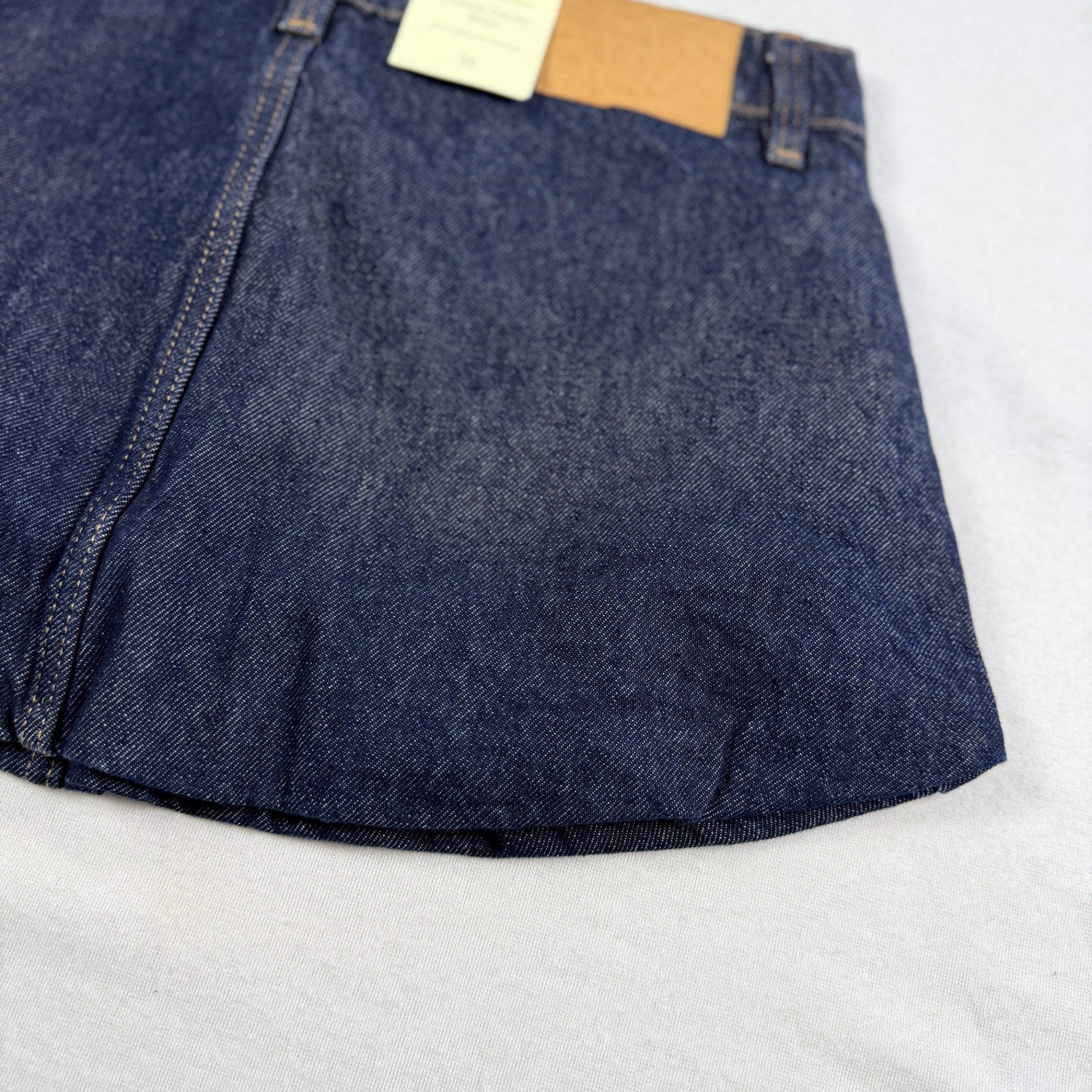 Cotton On Bubble Denim Skirt Dark Shutter Blue Cotton Size 26 Mini BNWT - Image 11