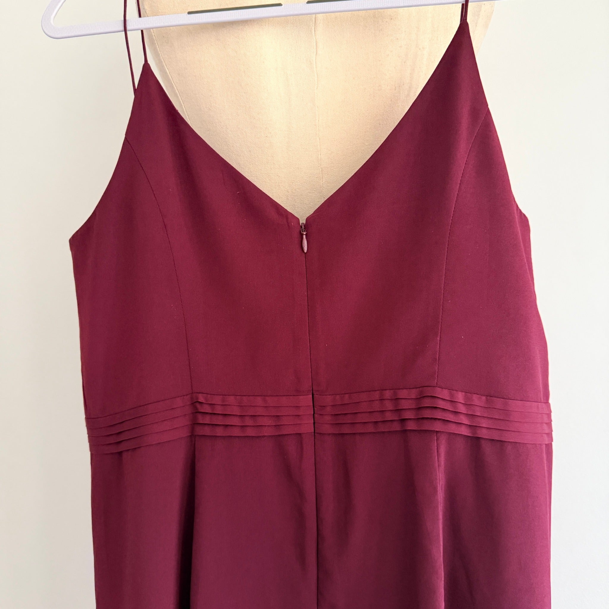 Portmans Signature Midi Dress Burgundy Draped Bodice Wrap Style Size 16 Party - Image 4