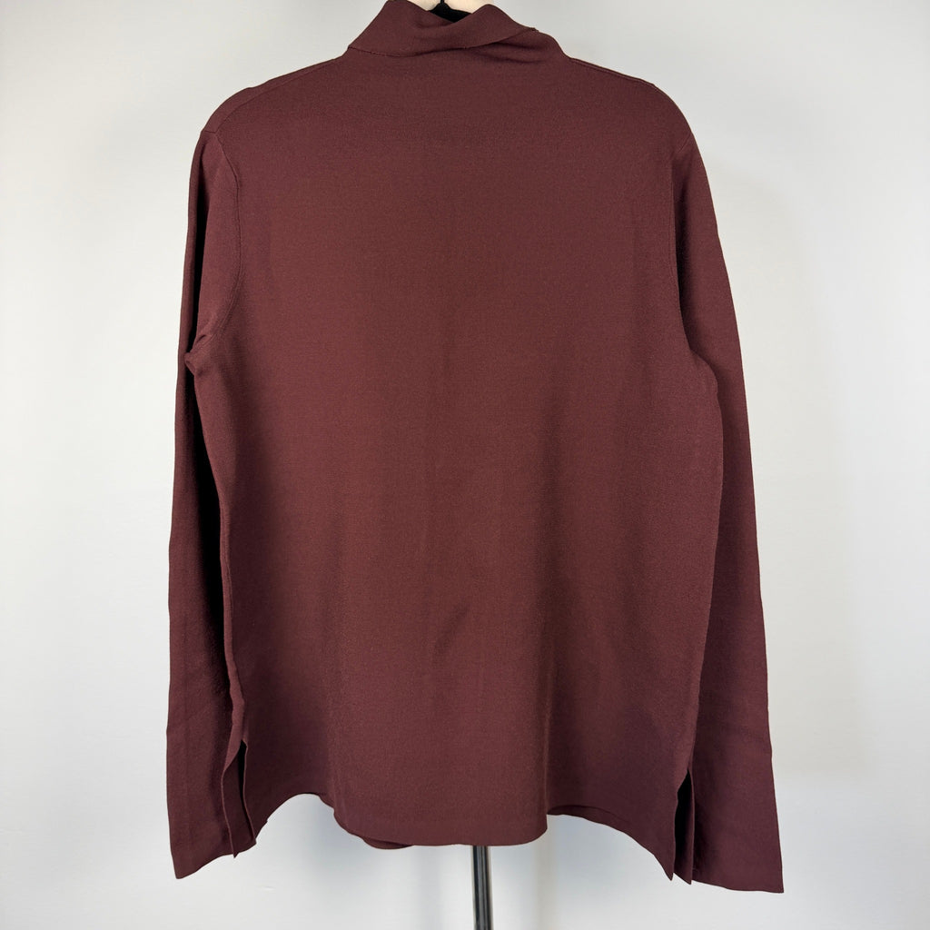Scanlan Theodore Burgundy Longline Turleneck Knit Top Size m Funnel Neck - Image 10