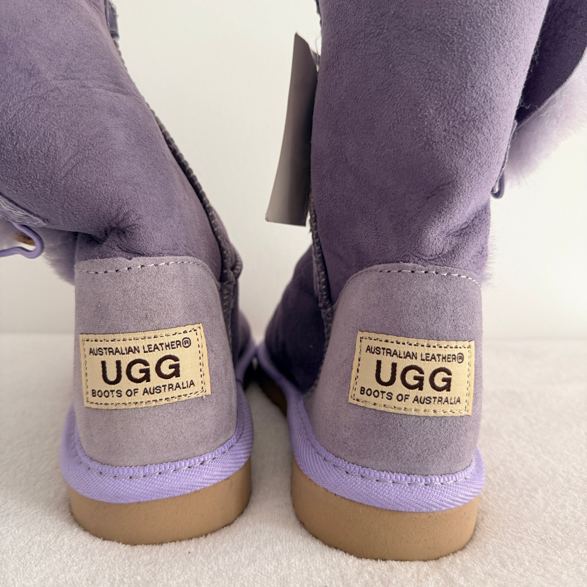 UGG Boots of Australia Sheepskin Button Boots - Vibrant Purple Suede Comfort Sz 4 - Image 4