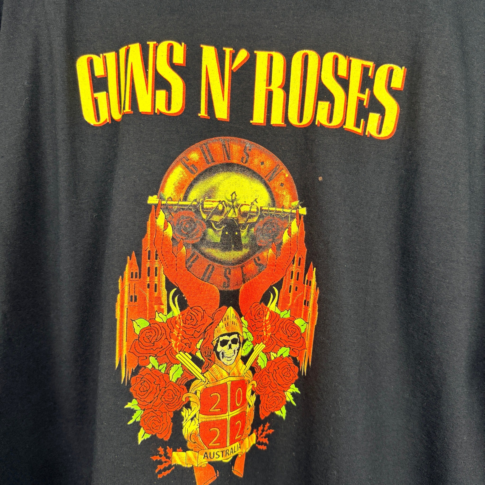 Guns N' Roses 2022 Australia Tour Black Cotton T-Shirt Mens Size XXL Band Tee - Image 6