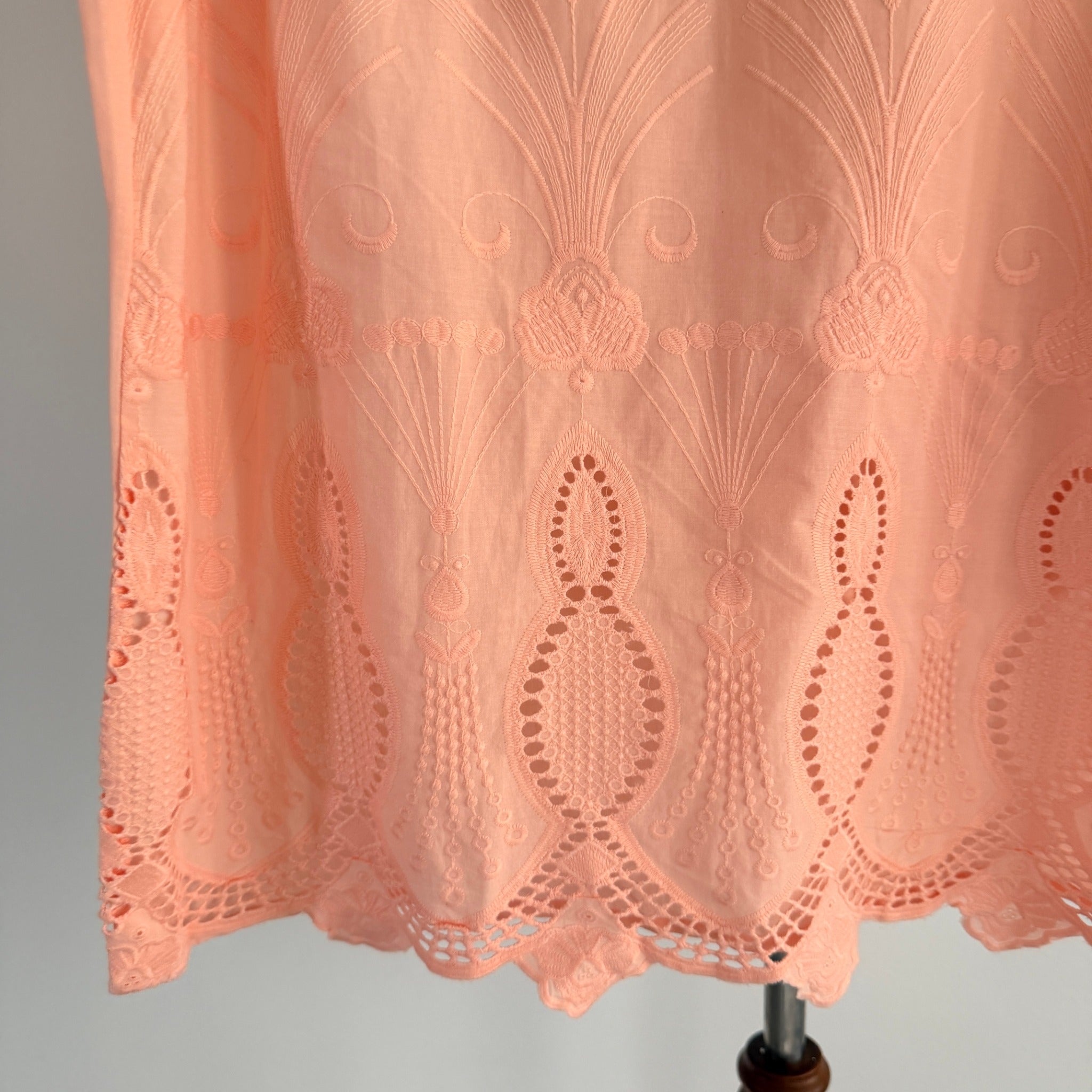 Established Peach Cotton Eyelet Lace Tunic Top Size 14 BNWT Boho Casual - Image 8