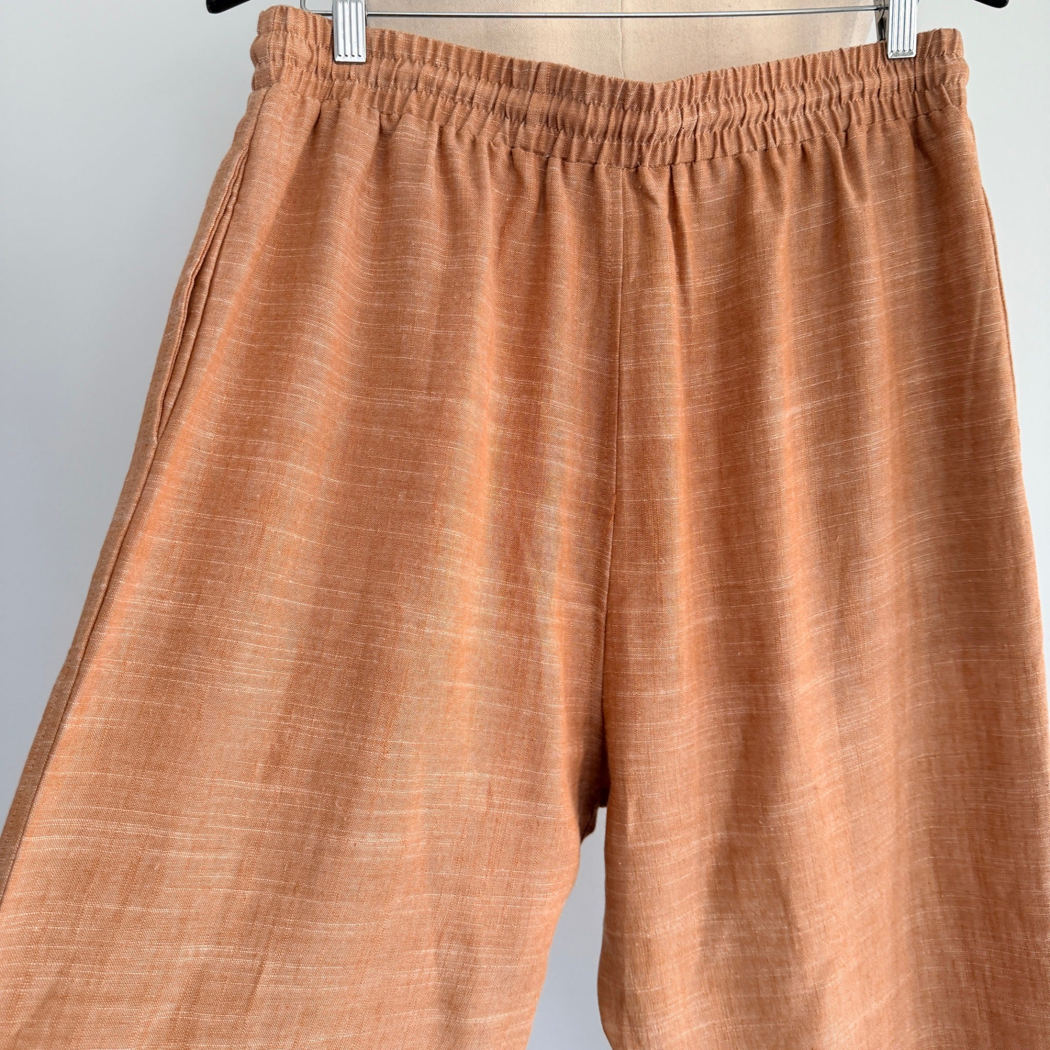 Vine Apparel Brown Cotton Linen Blend Drawstring Joggers Size 14 Casual - Image 4