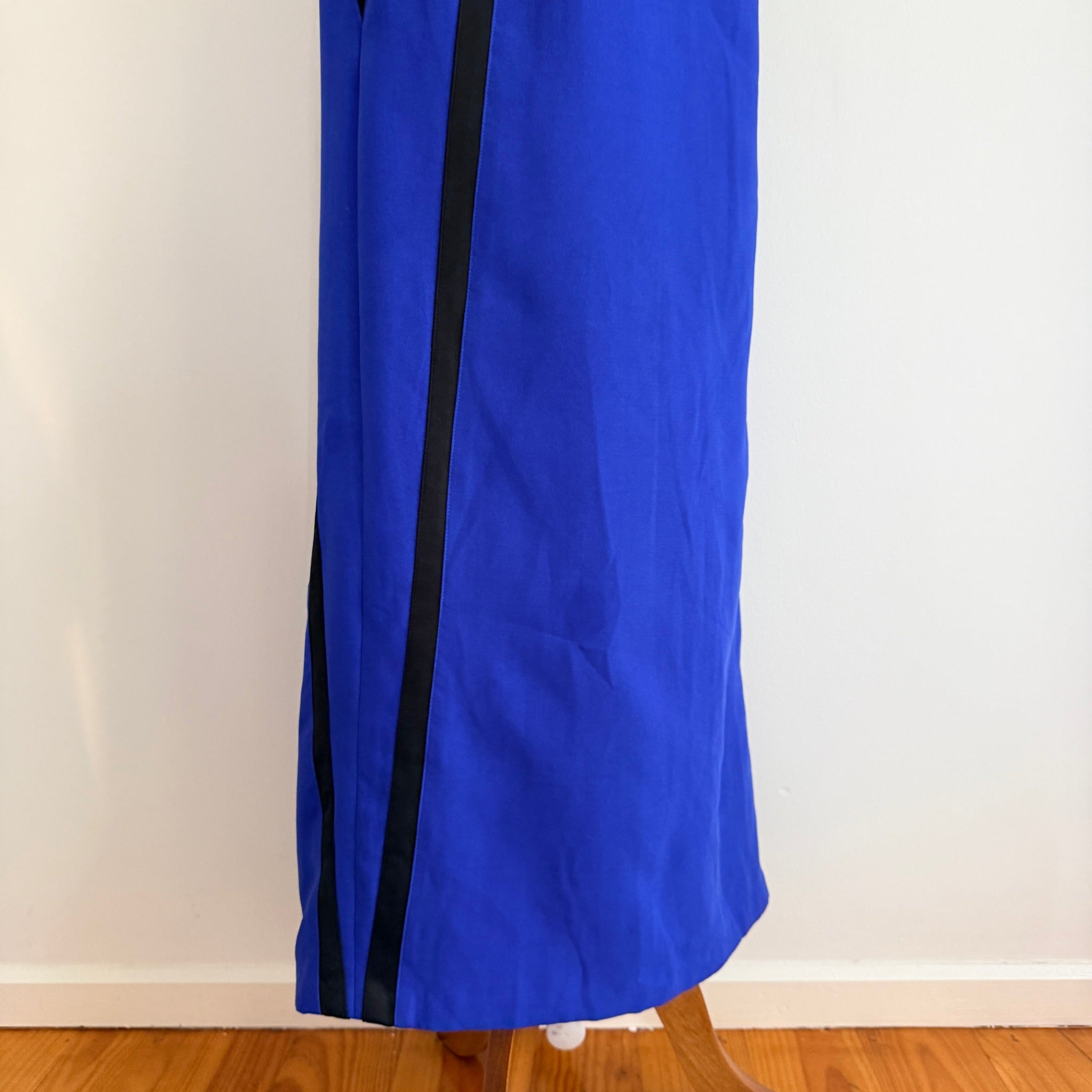 Bariano Australia Blue Black Polyester Mesh Colorblock Maxi Gown Sz 8 Formal - Image 19
