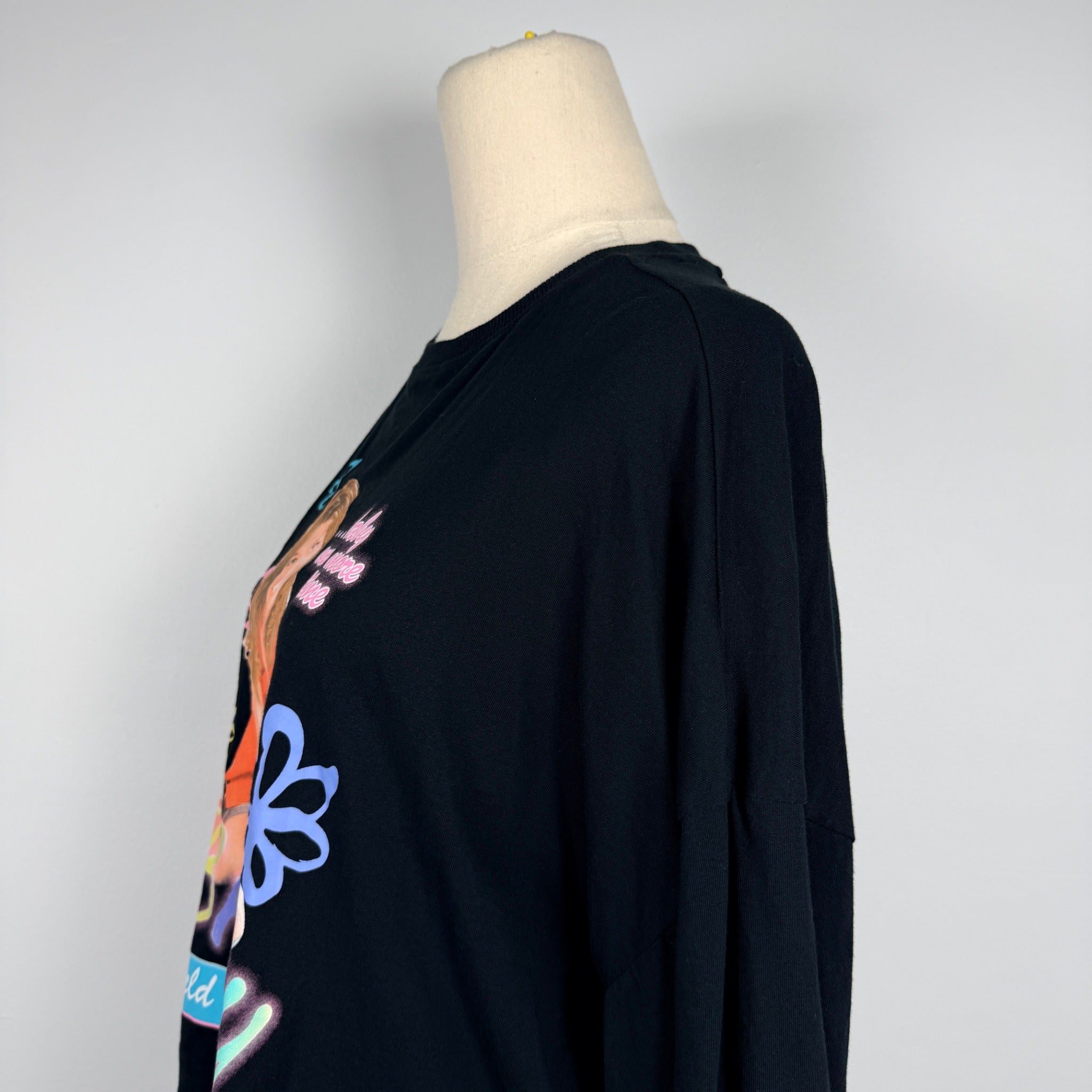Britney Spears Black Cotton Long Sleeve Crop Top Size 12 Graphic Tour Tee Casual - Image 14